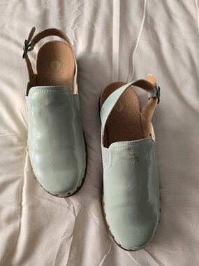 Revitaleign Ventura Orthotic Sage Leather Slingback Clogs - Plantar Fasciitis 10